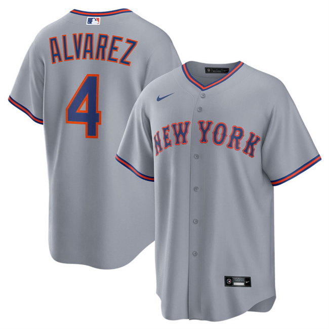 Men's New York Mets #4 Francisco Alvarez Gray 2025 Limited Stitched Baseball Jersey