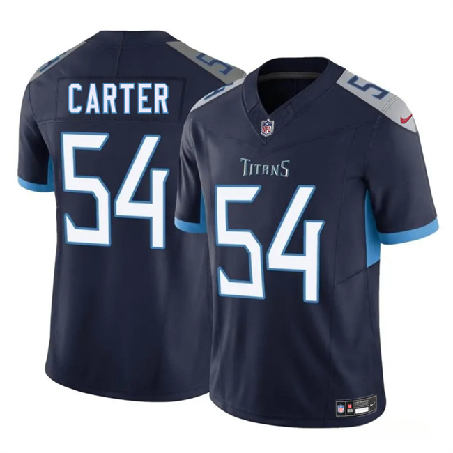Men's Tennessee Titans #54 Lorenzo Carter Navy 2025 F.U.S.E. Vapor Limited Football Stitched Jersey