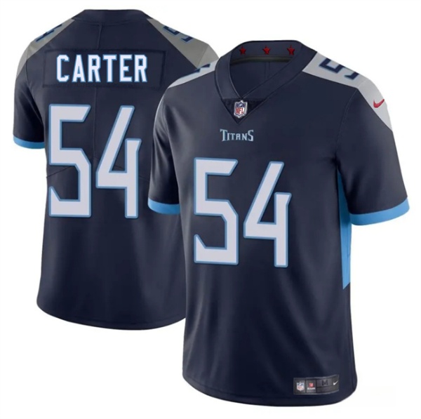 Men's Tennessee Titans #54 Lorenzo Carter Navy 2025 Vapor Untouchable Football Stitched Jersey