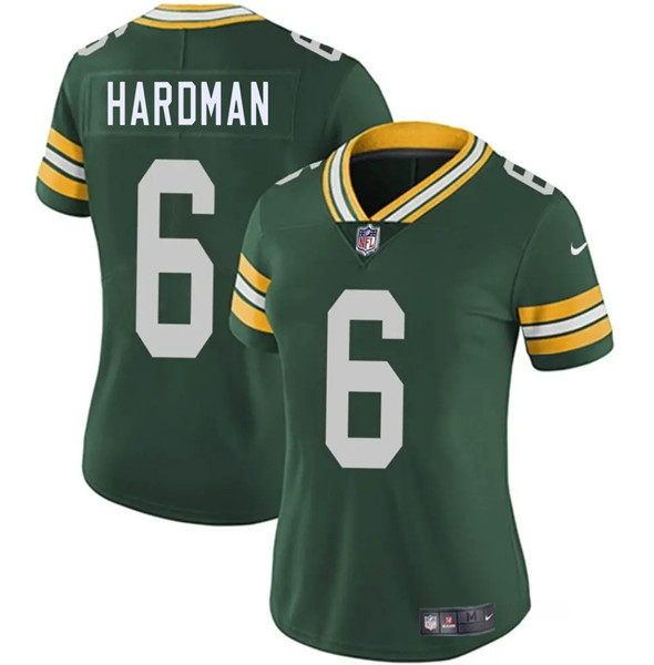Women's Green Bay Packers #6 Mecole Hardman Green 2025 Vapor Untouchable Limited Football Stitched Jersey(Run Small)