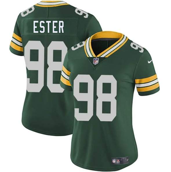 Women's Green Bay Packers #98 James Ester Green 2025 Vapor Untouchable Limited Football Stitched Jersey(Run Small)