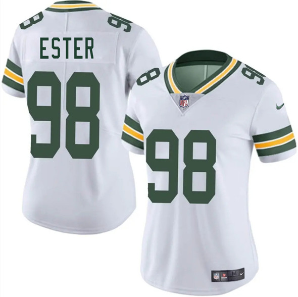 Women's Green Bay Packers #98 James Ester White 2025 Vapor Untouchable Limited Football Stitched Jersey(Run Small)