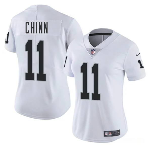 Women's Las Vegas Raiders #11 Jeremy Chinn White 2025 Vapor Football Stitched Jersey(Run Small)