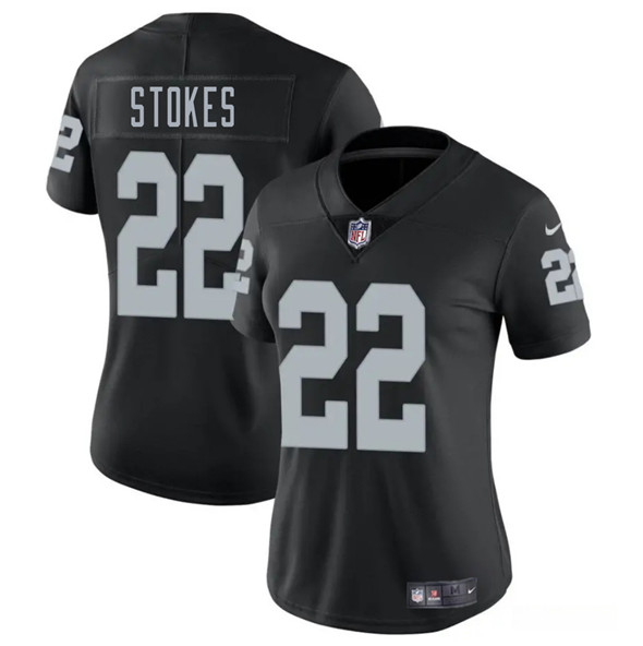 Women's Las Vegas Raiders #22 Eric Stokes Black 2025 Vapor Football Stitched Jersey(Run Small)
