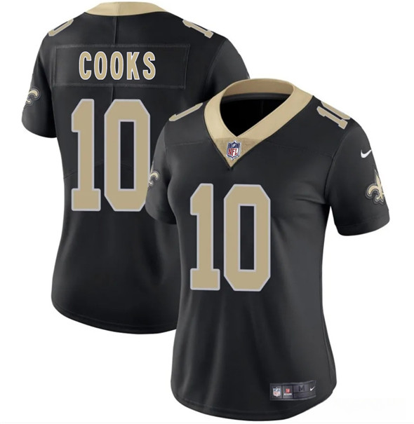 Women's New Orleans Saints #10 Brandin Cooks Black 2025 Vapor Limited Football Stitched Jersey(Run Small)
