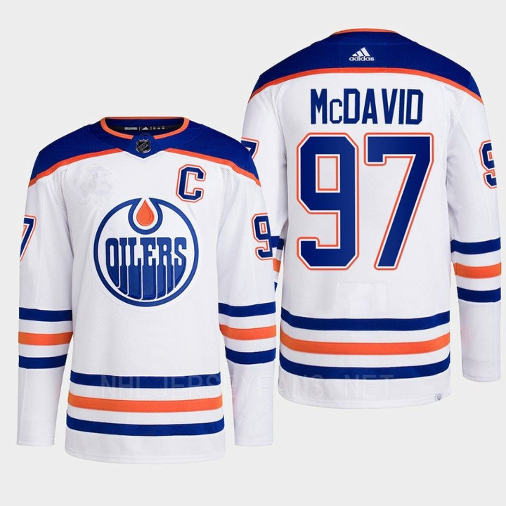 Men's Edmonton Oilers #97 Connor McDavid White Adidas Away Stitched Hockey Jersey