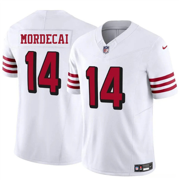 Men's San Francisco 49ers #14 Tanner Mordecai New White 2025 F.U.S.E. Vapor Untouchable Limited Football Stitched Jersey