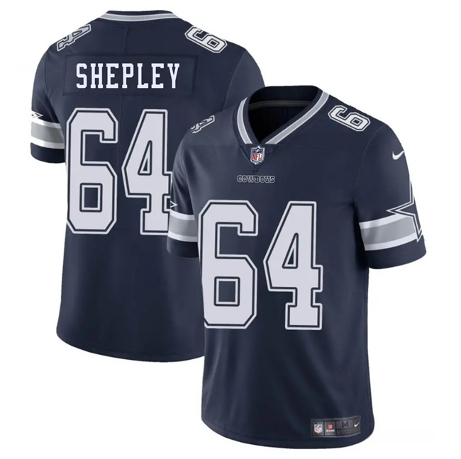 Men's Dallas Cowboys #64 Dakoda Shepleys Navy Blue 2025 Vapor Untouchable Limited Football Stitched Jersey