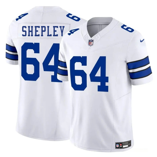 Men's Dallas Cowboys #64 Dakoda Shepleyss White 2025 F.U.S.E. Vapor Untouchable Limited Football Stitched Jersey