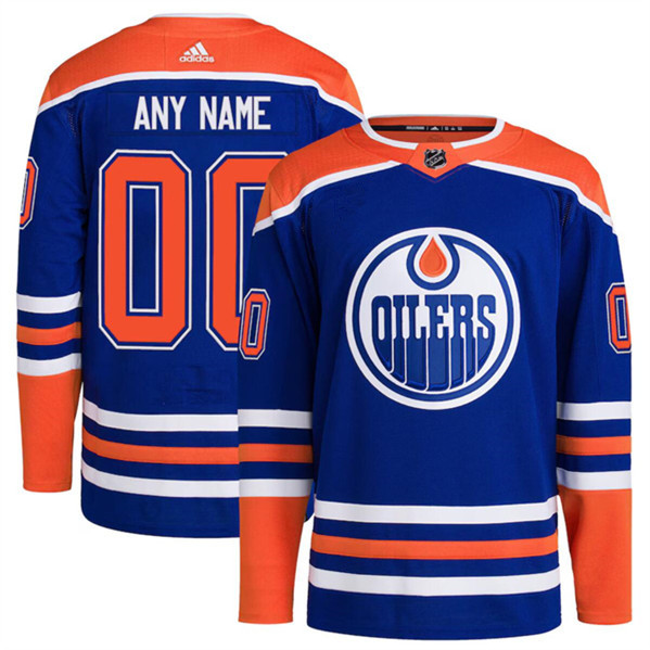 Men's Edmonton Oilers Custom Royal Adidas Stitched Jersey
