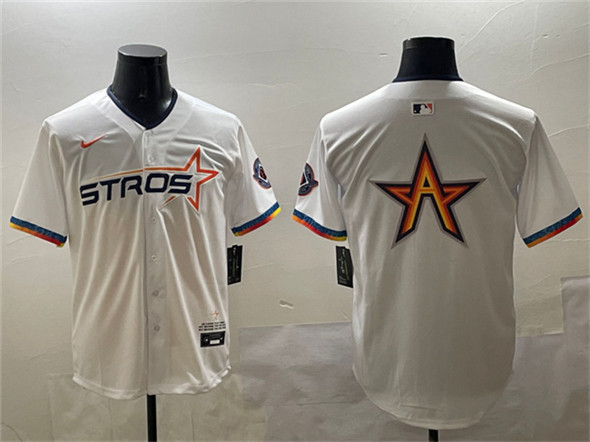 Men's Houston Astros Team Big Logo White 2025 City Connect Limited Stitched Baseball Jerseys