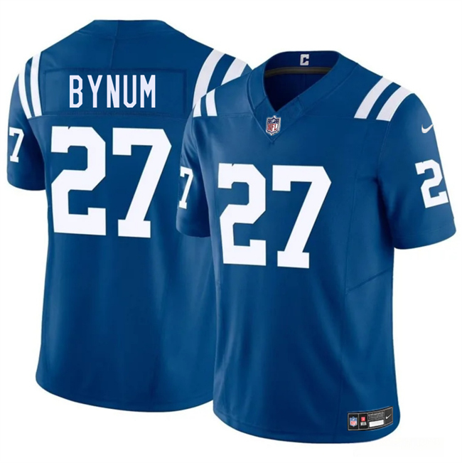 Men's Indianapolis Colts #27 Cam Bynuml Blue 2025 F.U.S.E. Vapor Limited Football Stitched Jersey