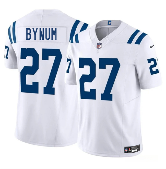 Men's Indianapolis Colts #27 Cam Bynuml White 2025 F.U.S.E. Vapor Limited Football Stitched Jersey