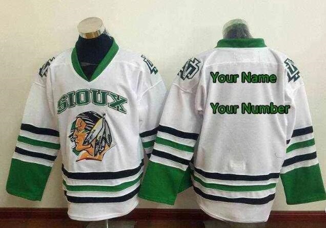 Men's Custom North Dakota Fighting Sioux Hockey Any Name Any Number Limited Edition Stitched White Shirts Jersey