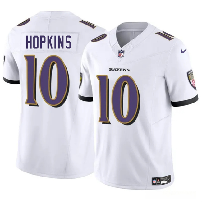 Youth Baltimore Ravens #10 DeAndre Hopkins White 2025 F.U.S.E Vapor Limited Football Jersey