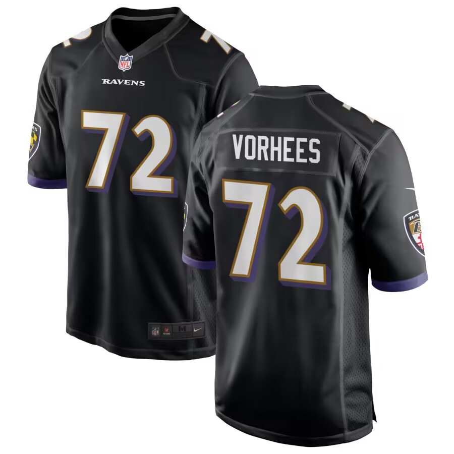Youth Baltimore Ravens #Andrew Vorhees Black 2024 Draft Vapor Limited Football Jerseys