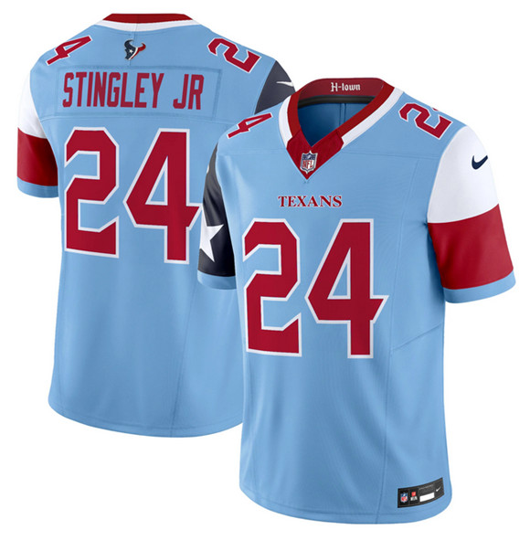 Men's Houston Texans #24 Derek Stingley Jr. Blue 2024 F.U.S.E. V5 Limited Stitched Football Jersey
