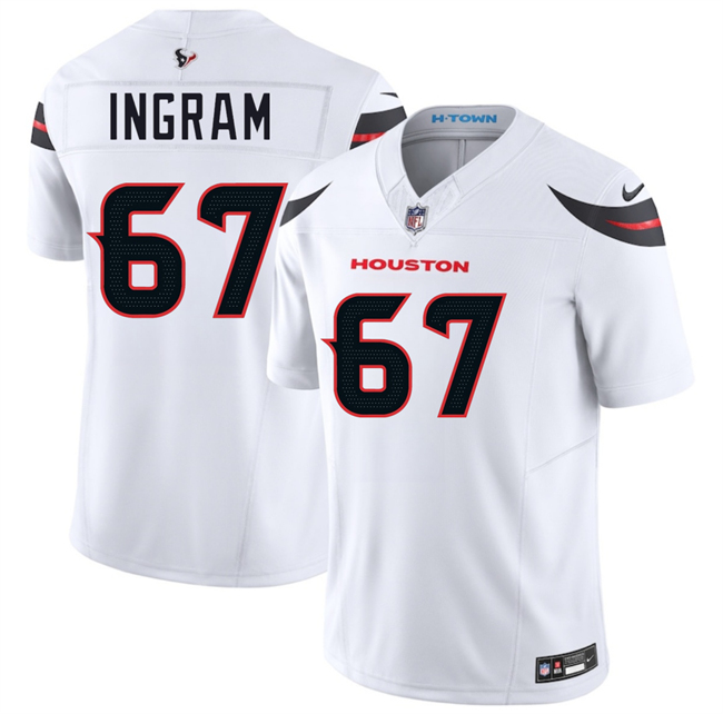 Men's Houston Texans #67 Ed Ingram White 2024 Vapor F.U.S.E. Limited Stitched Jersey