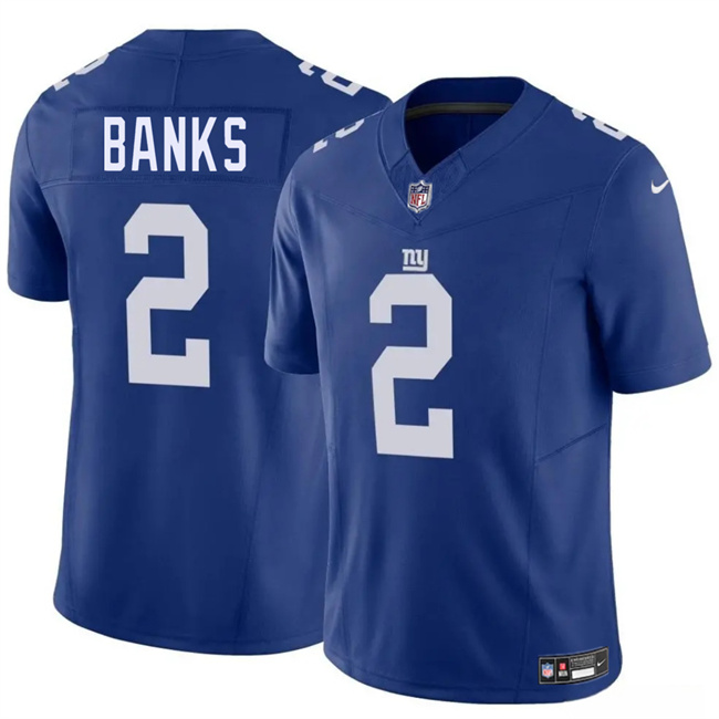 Men's New York Giants #2 Deonte Banks Blue 2025 F.U.S.E. Vapor Untouchable Limited Stitched Jersey