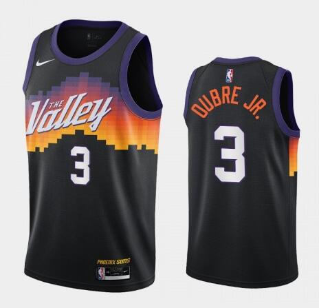 Men Phoenix Suns #3 Kelly Oubre Jr. 2020-21 City Edition The Valley Black Jersey