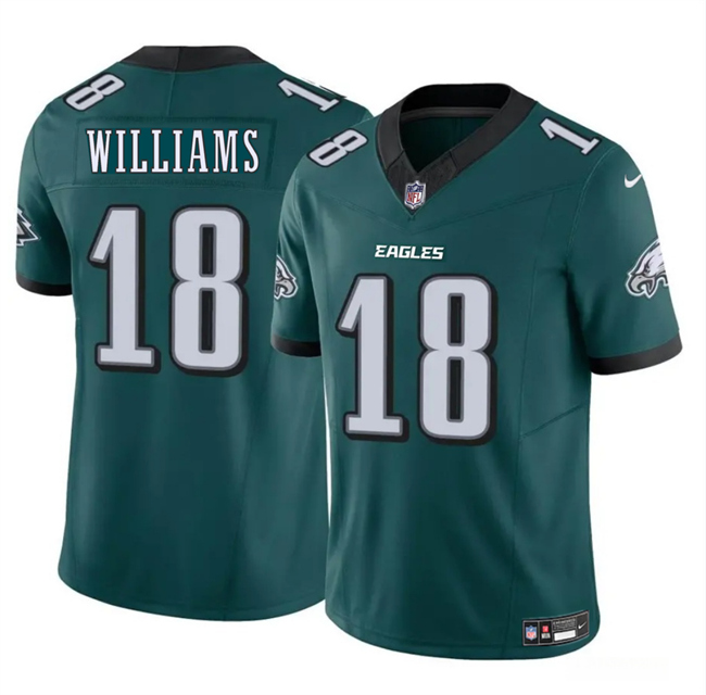 Men's Philadelphia Eagles #18 Avery Williams Green 2024 New F.U.S.E. Vapor Untouchable Limited Stitched Football Jersey