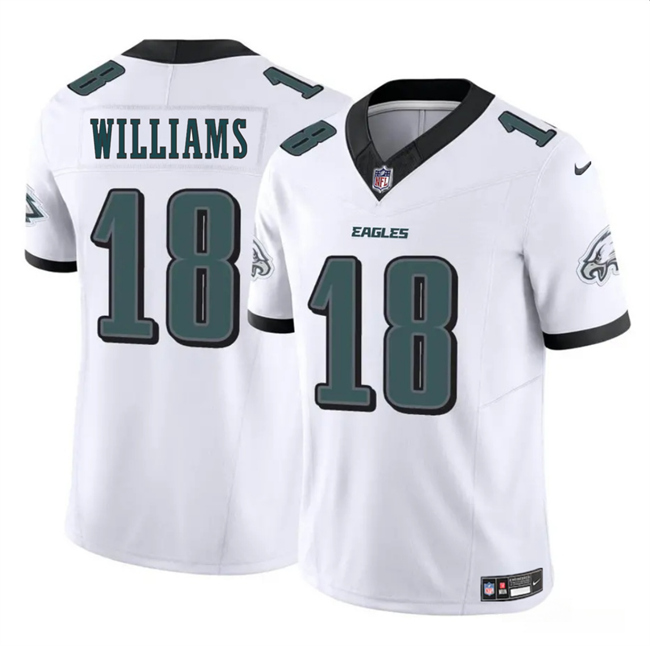 Men's Philadelphia Eagles #18 Avery Williams White 2024 New F.U.S.E. Vapor Untouchable Limited Stitched Football Jersey