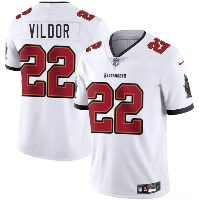 Men's Tampa Bay Buccaneers #22 Kindle Vildor White Vapor Limited Stitched Jersey