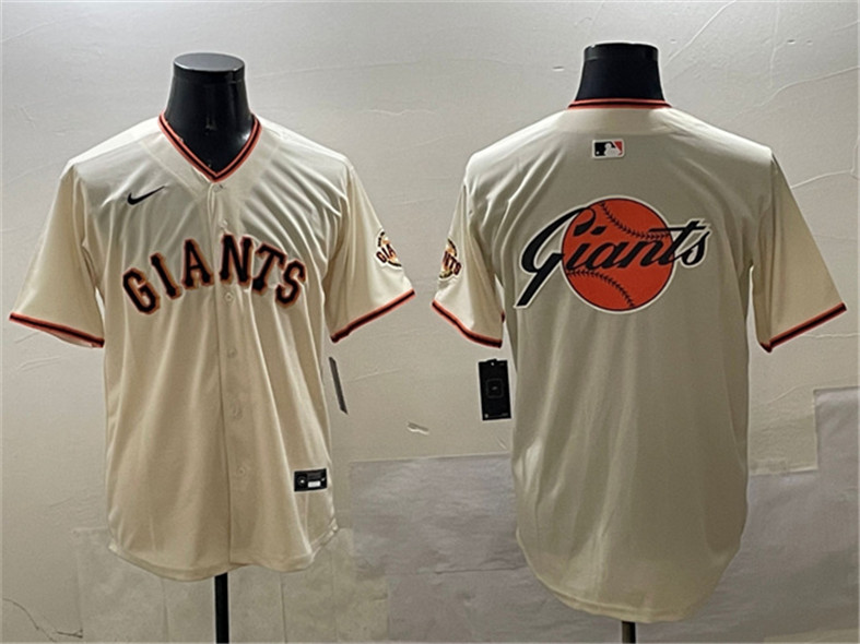 Men's San Francisco Giants Cream Team Big Logo Limited Stitched Baseball Jersey