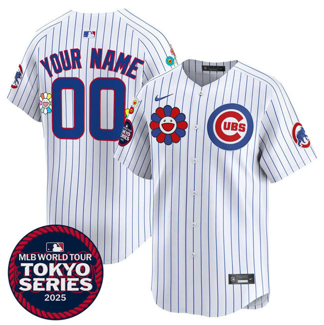 Youth Chicago Cubs ACTIVE PLAYER Custom White 2025 Tokyo Series Limited Stitched Baseball Jersey
