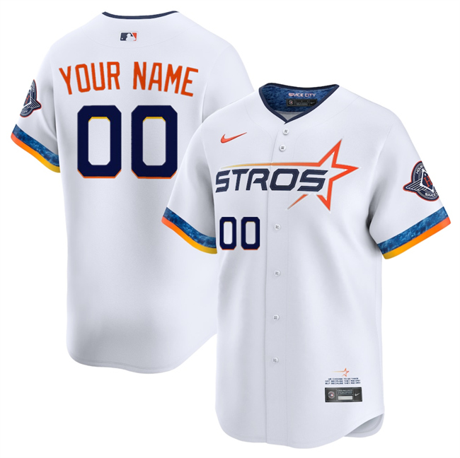 Youth Houston Astros Active Player Custom White 2025 City Connect Limited Stitched Jersey