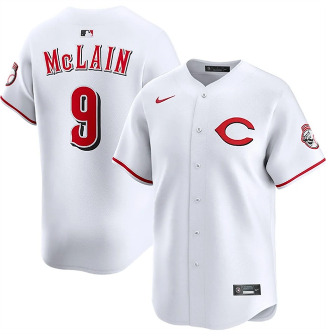 Men's Cincinnati Reds #9 Matt McLain White 2025 Home Limited Stitched Baseball Jersey