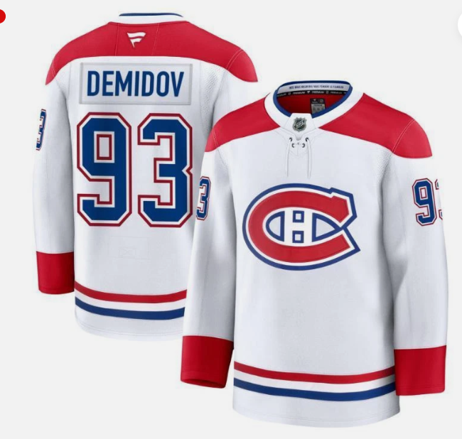 Men's Montreal Canadiens #93 Ivan Demidov Fanatics Away White Jersey