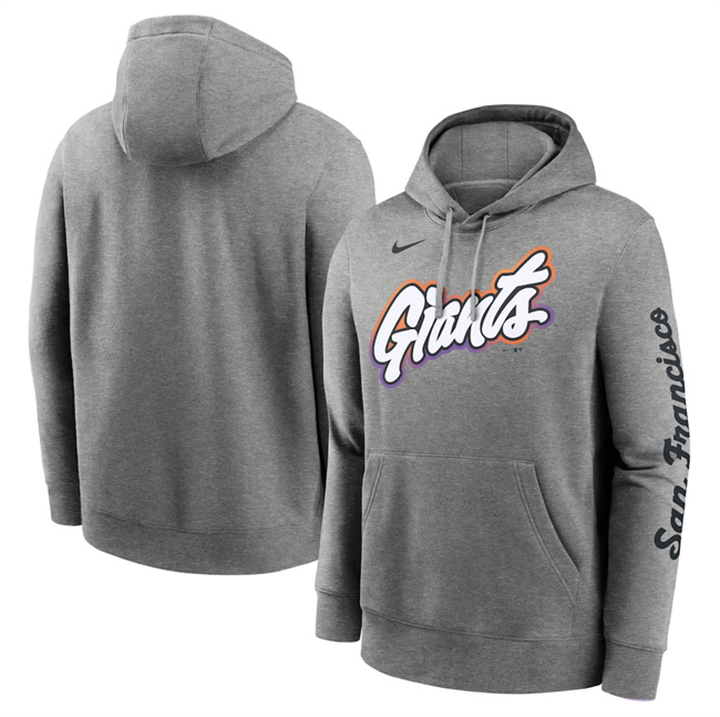Men's San Francisco Giants Heather Charcoal 2025 City Connect French Terry Club Pullover Hoodie
