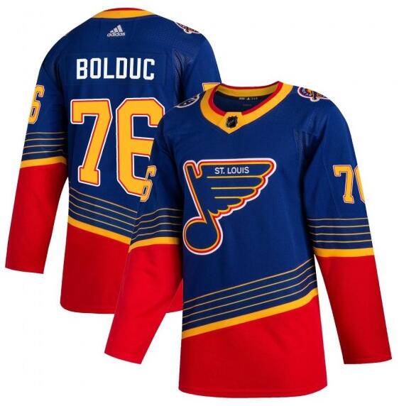 Men's Authentic St. Louis Blues #76 Zack Bolduc Adidas 2019-20 Jersey - Blue