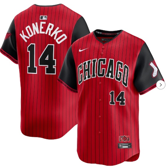 Men's Chicago White Sox #14 Paul Konerko Nike Red-Black 2025 City Connect Limited Retired Player Jersey