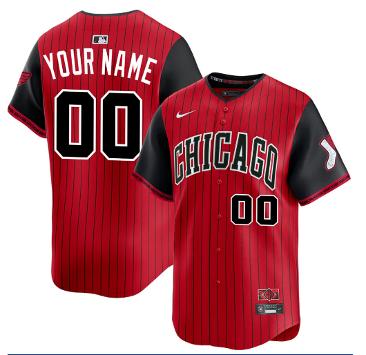 Men's Chicago White Sox Custom Nike Red-Black 2025 City Connect Limited Retired Player Jersey