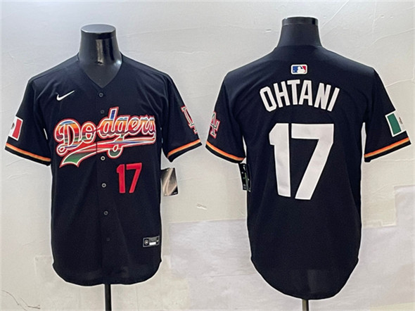 Men's Los Angeles Dodgers #17 Shohei Ohtani Black Mexico Limited Stitched Baseball Jersey