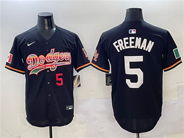 Men's Los Angeles Dodgers #5 Freddie Freeman Black Mexico Limited Stitched Baseball Jersey
