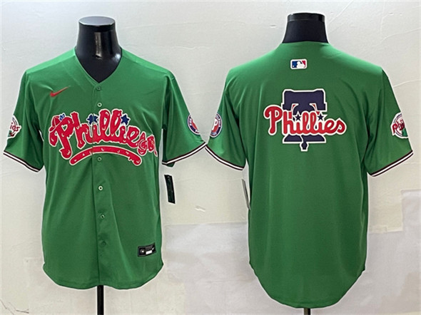 Men's Philadelphia Phillies Team Big Logo Green Phanatic Limited Stitched Jersey