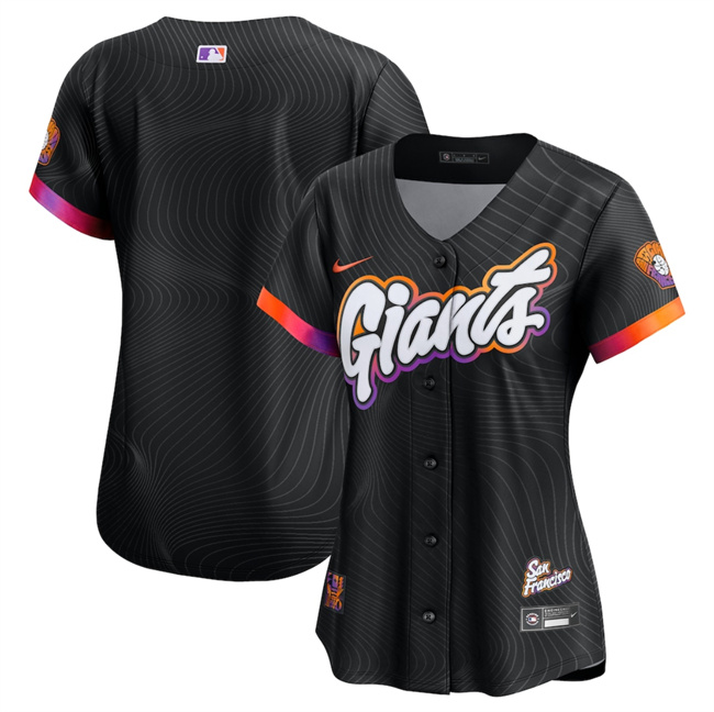 Women's San Francisco Giants Blank Anthracite 2025 City Connect Limited Stitched Baseball Jersey(Run Small)