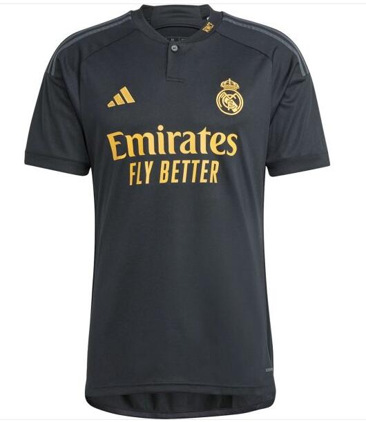 Men's Real Madrid Custom Or Bank Black Third 2023-24 Jersey
