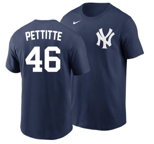 Andy Pettitte T-Shirt - Navy NY Yankees #46 Adult T-Shirt