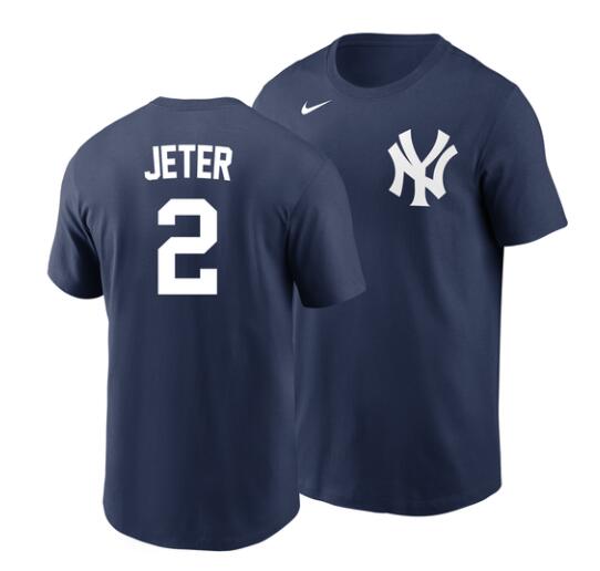 Derek Jeter T-Shirt - Navy NY Yankees #2 Adult T-Shirt