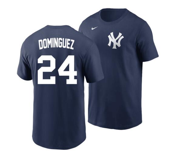 Jasson Dominguez T-Shirt - Navy NY Yankees #24 Adult T-Shirt