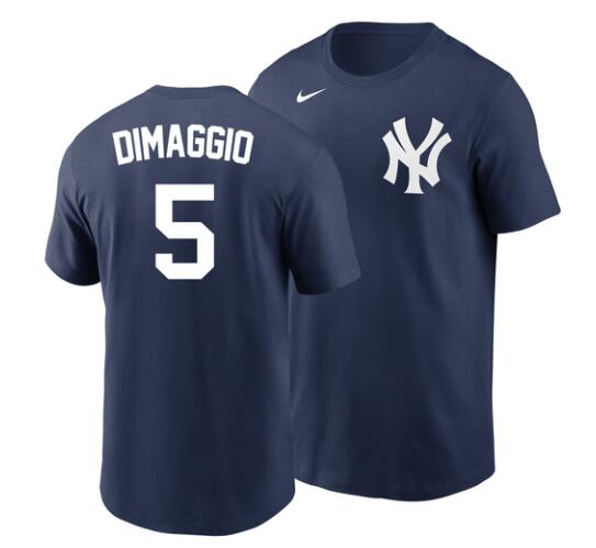 Joe DiMaggio T-Shirt - Navy NY Yankees Cooperstown #5 Adult T-Shirt