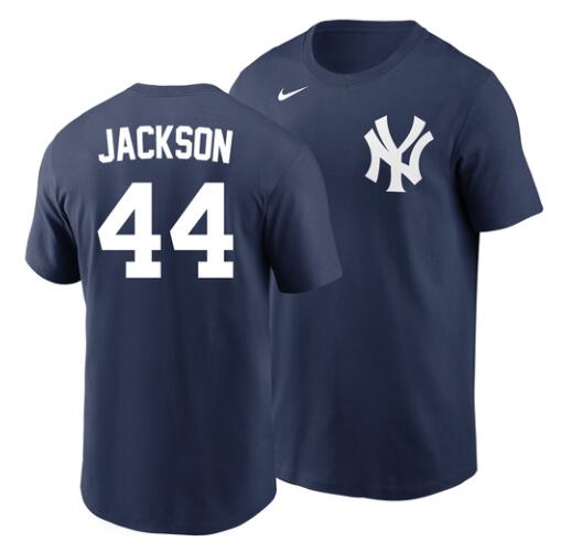 Reggie Jackson #44 T-Shirt - Navy NY Yankees Cooperstown Adult T-Shirt