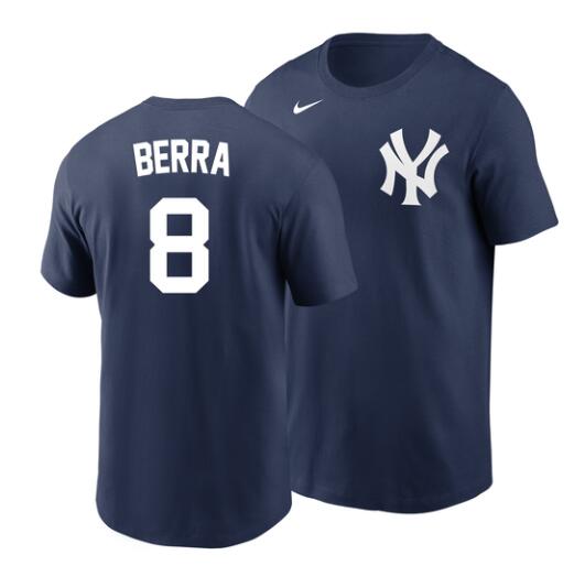 Yogi Berra T-Shirt - Navy NY Yankees #8 Cooperstown Adult T-Shirt