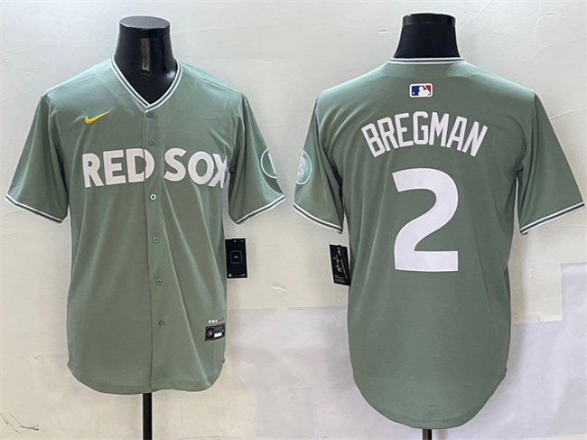 Men's Boston Red Sox #2 Alex Bregman Green 2025 City Connect Limited Stitched Baseball Jersey