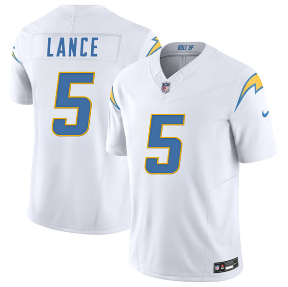 Men's Los Angeles Chargers #5 Trey Lance White 2025 F.U.S.E. Vapor Limited Football Stitched Jersey