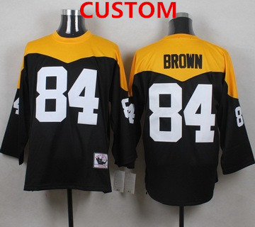 Men's Pittsburgh Steelers Custom Black 1967 Home Throwback NFL Jersey